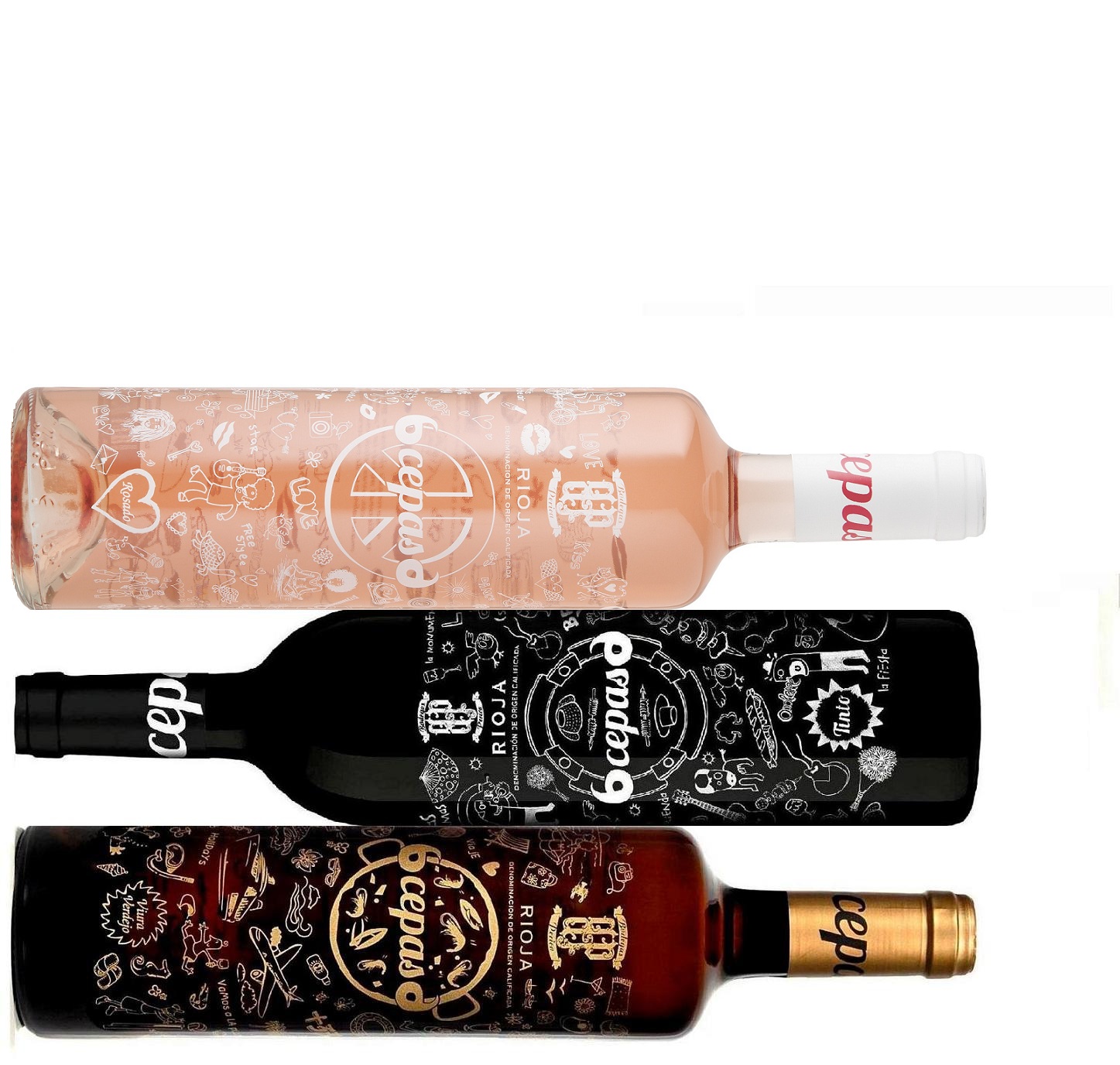 Botellas 6 cepas